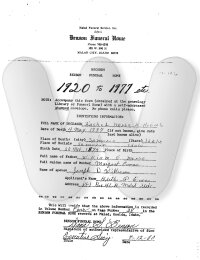 Death certificate of Rachel