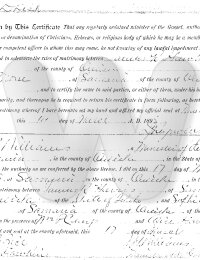 Marriage certificate of Sophia