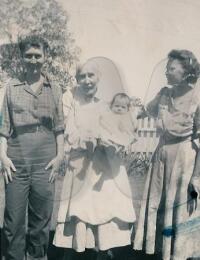 Four generation with Emma Price holding Bodell