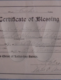 Certificate of Blessing