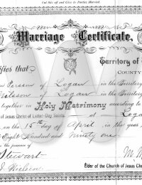 Utah Marriage Certificate